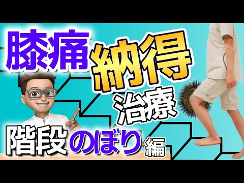 【膝痛　階段】階段上りの膝痛の治し方／マッサージ・ストレッチ・筋トレ　☆整形外科理学療法士推奨☆