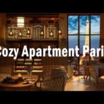 Smooth Jazz music in cozy Paris apartment – Relaxing Jazz music and rain sound for sleep, mood
