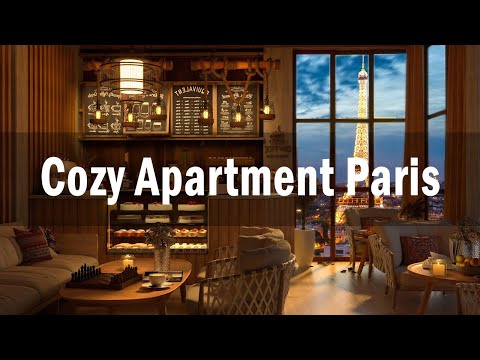 Smooth Jazz music in cozy Paris apartment – Relaxing Jazz music and rain sound for sleep, mood