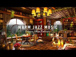 Cozy Coffee Shop Ambience & Warm Jazz Music ~ Relaxing Instrumental Jazz Music for Study,Focus,Work